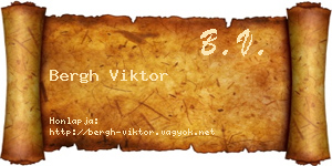 Bergh Viktor névjegykártya